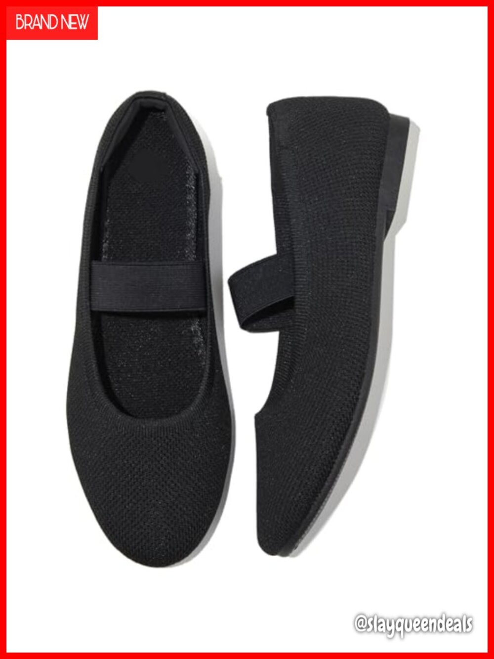 Women's Mary Jane Ballet Flats Slip On Knit Dress Shoes